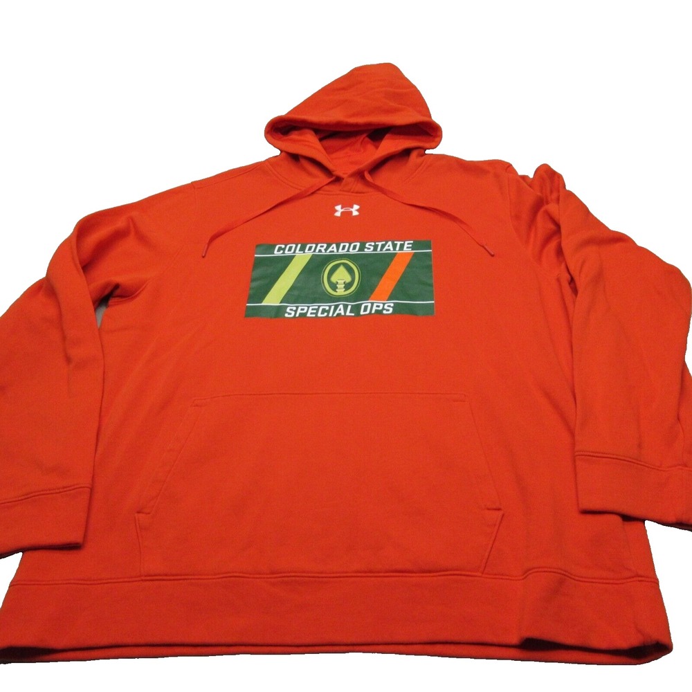 Colorado State Special Ops Hoodie Men XXL Under Armour Orange Fleece Loose Fit